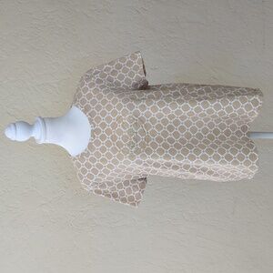 MICHAEL Michael Kors Beige and White Metal Studded Logo Short Sleeve Tee Size XL